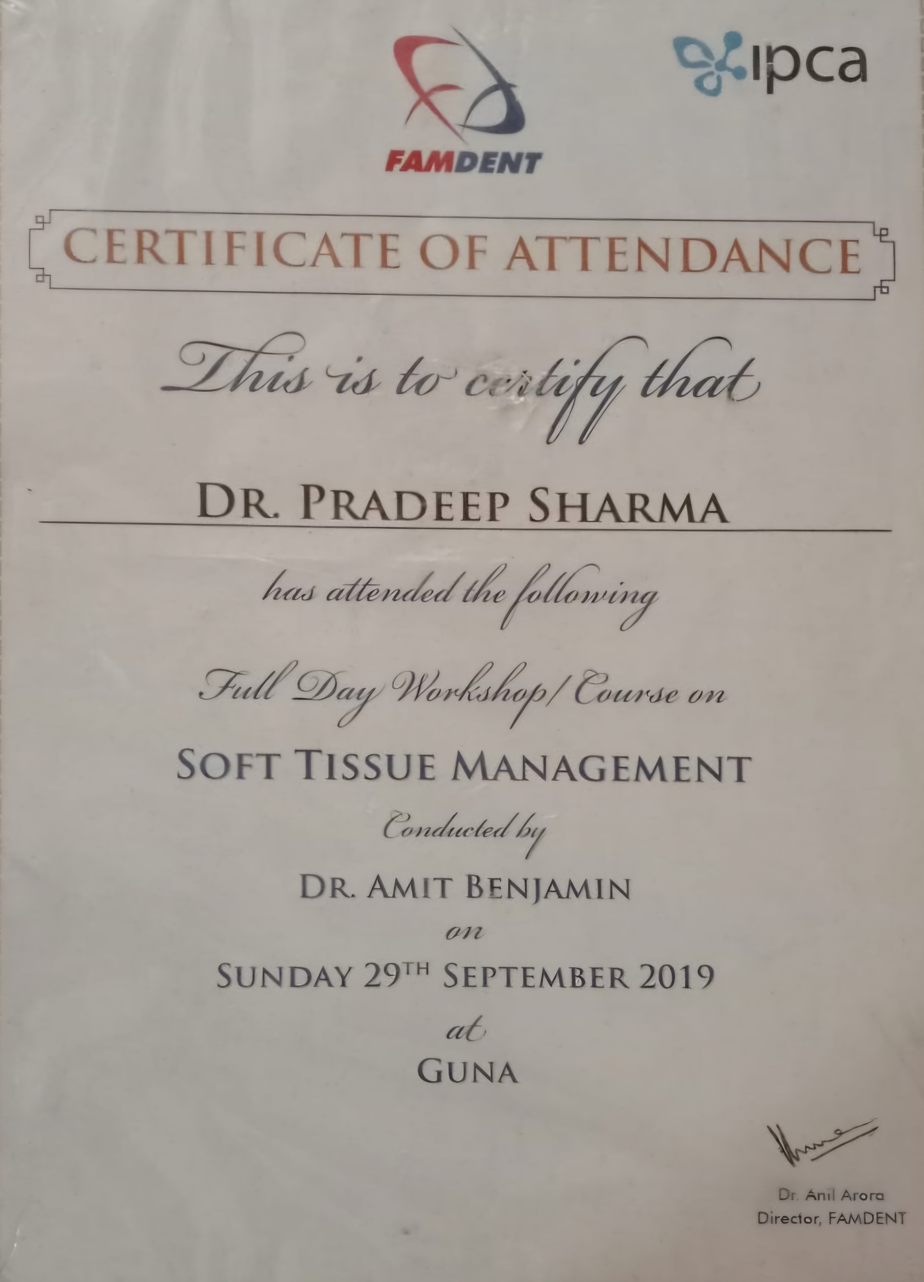 Soft Tissue Management Certificate